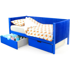 Детская кровать-тахта Бельмарко мягкая Svogen синий + ящики 2 шт