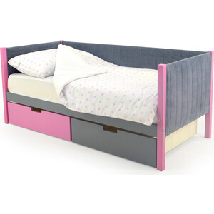 фото Бельмарко детская кровать-тахта мягкая svogen лаванда-графит + ящики 1 лаванда, 1 графит