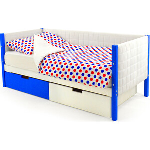 фото Бельмарко детская кровать-тахта мягкая svogen сине-белый + ящики 1 синий, 1 белый