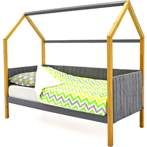 Детская кровать-домик Бельмарко мягкий Svogen дерево-графит детская кровать домик бельмарко монтессори svogen графит