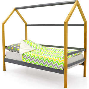 Детская кровать-домик Бельмарко Svogen дерево-графит детская кровать домик бельмарко монтессори svogen дерево графит