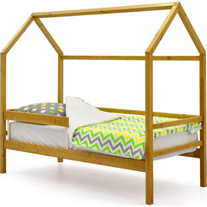 фото Детская кровать-домик бельмарко svogen дерево + бортик ограждение