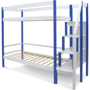 Бельмарко Детская двухярусная кровать Svogen сине-белый бельмарко детская двухярусная кровать svogen сине белый