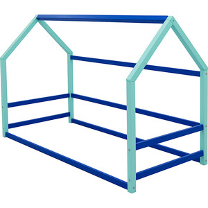 фото Детская кровать-домик бельмарко монтессори svogen мятно-синий