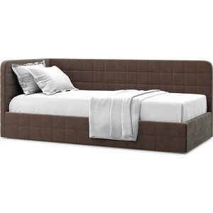 Кровать Агат Tichina 90 Velutto 23 левая кровать с ламелями и опорами compass монблан мб 602к 200x140 орех шоколадный