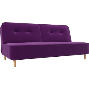 Прямой диван-книжка АртМебель Потрленд микровельвет фиолетовый прямой диван книжка артмебель потрленд велюр фиолетовый