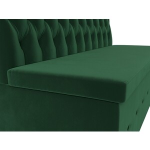 Кухонный прямой диван АртМебель Вента велюр зеленый