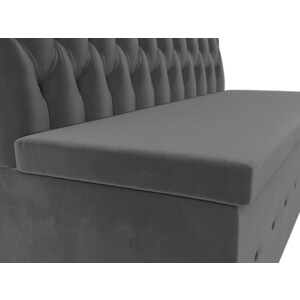 Кухонный прямой диван АртМебель Вента велюр серый