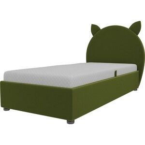 Детская кровать АртМебель Бриони микровельвет зеленый детская кровать артмебель бриони эко кожа белый