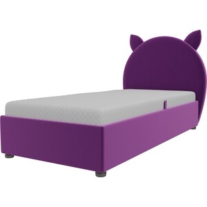 Детская кровать АртМебель Бриони микровельвет фиолетовый детская кровать артмебель бриони эко кожа белый