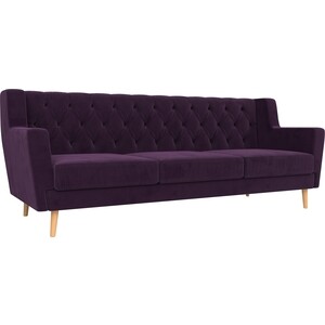 Кухонный прямой диван АртМебель Брайтон Люкс 3-х местный велюр фиолетовый кресло артмебель торин люкс велюр фиолетовый