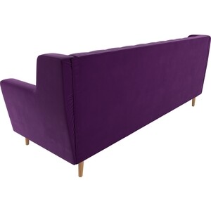 Кухонный прямой диван АртМебель Брайтон Люкс 3-х местный микровельвет фиолетовый