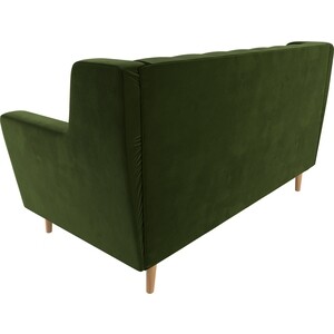Кухонный прямой диван АртМебель Брайтон Люкс 2-х местный микровельвет зеленый