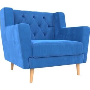 Кресло АртМебель Брайтон Люкс велюр голубой кресло артмебель брайтон люкс микровельвет сиреневый