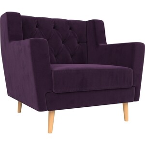 Кресло АртМебель Брайтон Люкс велюр фиолетовый кресло артмебель брайтон люкс эко кожа коричневый