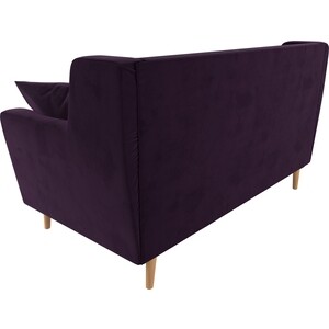 Кухонный прямой диван АртМебель Брайтон 2-х местный велюр фиолетовый