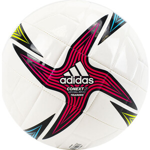 Мяч футбольный Adidas Conext 21 Training арт. GK3491, р.5, 8 панелей, гл.ТПУ, маш.сш, бело-мультикол - фото 1