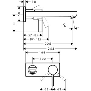 Смеситель для раковины Hansgrohe Metris S для механизма 13622180, хром (31163000)