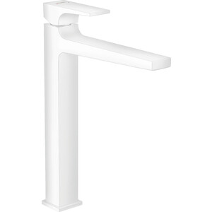 Смеситель для раковины Hansgrohe Metropol высокий, с донным клапаном Push-Open, белый матовый (32512700) смеситель для раковины sensea remix однорычажный высокий
