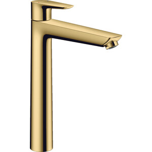 Смеситель для раковины Hansgrohe Talis E высокий, с донным клапаном, золото (71716990) смеситель для раковины hansgrohe talis e с донным клапаном полированное золото 71710990