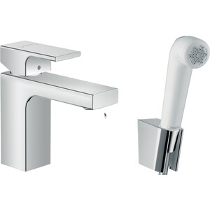 Смеситель для раковины Hansgrohe Vernis Shape с гигиеническим душем, хром (71216000)