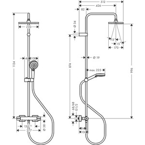Душевая система Hansgrohe Vernis Shape 230 с термостатом (26286000)