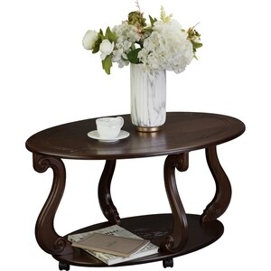 Стол журнальный Мебелик Овация (М) на колесах темно-коричневый (П0004857) стол журнальный мебелик овация с темно коричневый 828