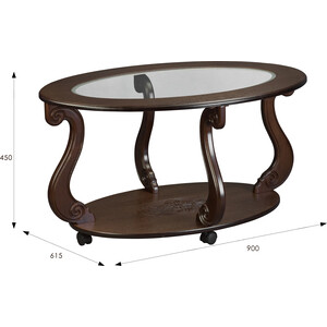Стол журнальный Мебелик Овация (С) на колесах темно-коричневый (П0004860)