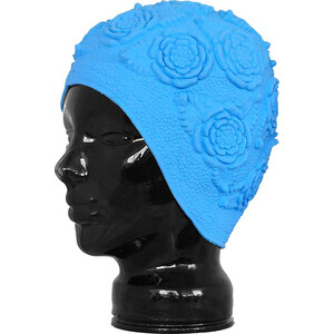 фото Шапочка для плавания fashy latex ornament cap, арт. 3102-00-75, латекс, голубой
