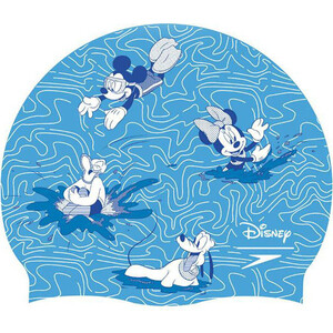 фото Шапочка для плавания детская speedo mickey mouse slogan cap jr, арт. 8-08386d678, белый/голубой, силикон