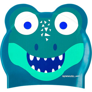 фото Шапочка для плавания детская speedo printed character croc jr, арт. 8-12240d680, синий/зеленый, силикон