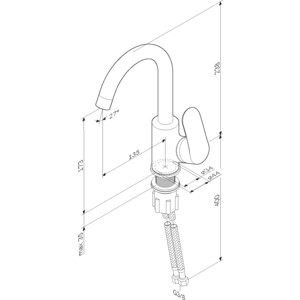 фото Смеситель для раковины am.pm like с поворотным изливом (f8002700 )