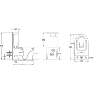 Унитаз (чаша) Aquanet Atago 2.0 C1 с сидением микролифт безободковый (243546)