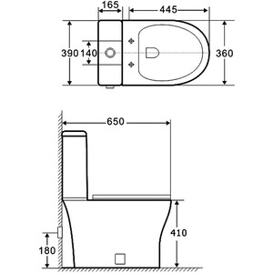 Унитаз (чаша) Aquanet Roll 2-C с сидением микролифт безободковый (240206)