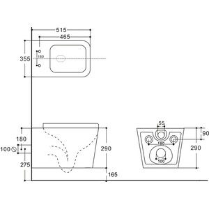 Унитаз подвесной безободковый Aquanet Tavr 2.0 W с сидением микролифт (243545)