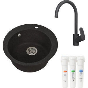 

Кухонная мойка и смеситель Granstones с фильтром Гейзер Смарт, GS-05-308, F8007722, 16028 черная, с фильтром Гейзер Смарт, GS-05-308, F8007722, 16028 черная