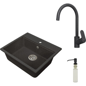 

Кухонная мойка и смеситель Granstones с дозатором, GS-06-308, F8007722, U-01-308 черная, с дозатором, GS-06-308, F8007722, U-01-308 черная