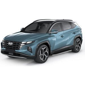 фото Пороги на автомобиль ''premium'' rival для hyundai santa fe iv рестайлинг (2021-н.в.), tucson iv (2021-н.в.), 180 см, 2 шт., алюминий, a180alp.2313.1