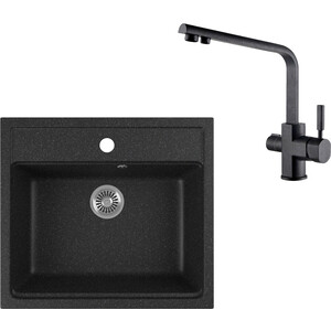 

Кухонная мойка и смеситель GreenStone GRS-06-308 Kaiser Decor 40144-2 с сифоном, черная, GRS-06-308 Kaiser Decor 40144-2 с сифоном, черная