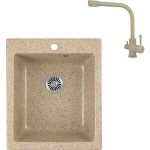 

Кухонная мойка и смеситель GreenStone GRS-17-302 Kaiser Merkur 26044-16 с сифоном, песочная, GRS-17-302 Kaiser Merkur 26044-16 с сифоном, песочная