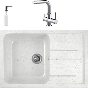 

Кухонная мойка и смеситель GreenStone GRS-76-331 Lemark Comfort LM3061C с сифоном и дозатором, белая, GRS-76-331 Lemark Comfort LM3061C с сифоном и дозатором, белая