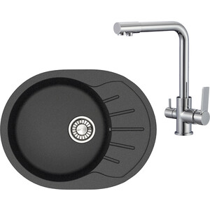 

Кухонная мойка и смеситель Glanz J-010-32, SL130-015F антрацит, матовая, J-010-32, SL130-015F антрацит, матовая