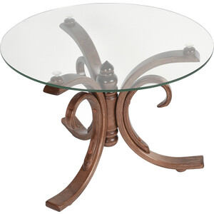 Стол журнальный Мебелик Миледи средне-коричневый, прозрачное (П0005025)