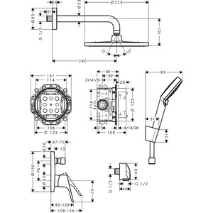 Душевая система Hansgrohe Crometta S 240 со смесителем (27958000)