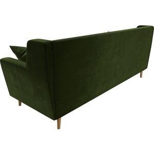 Кухонный прямой диван АртМебель Брайтон 3-х местный микровельвет зеленый