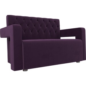 Прямой диван АртМебель Рамос Люкс 2-х местный велюр фиолетовый кресло артмебель торин люкс велюр фиолетовый