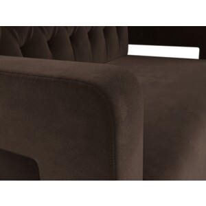 Прямой диван АртМебель Рамос Люкс 2-х местный микровельвет коричневый - фото 5