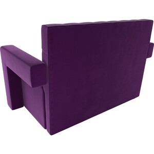 Прямой диван АртМебель Рамос Люкс 2-х местный микровельвет фиолетовый - фото 3