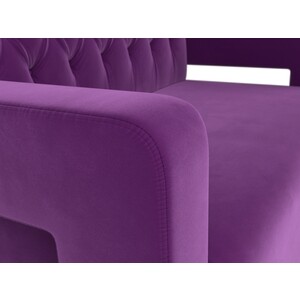 Прямой диван АртМебель Рамос Люкс 2-х местный микровельвет фиолетовый - фото 5