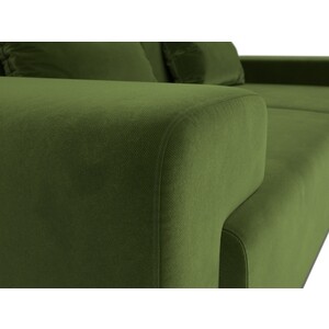 Прямой диван АртМебель Мюнхен микровельвет зеленый